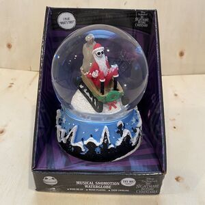 Nightmare Before Christmas Santa Jack Musical SnoMotion Water Globe Disney‎ NIB